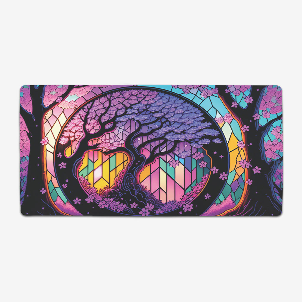 Stained Glass Cherry Blossom Extended Mousepad