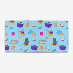 Book Cats Pattern Extended Mousepad