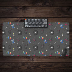 Cat Witch Pattern Extended Mousepad