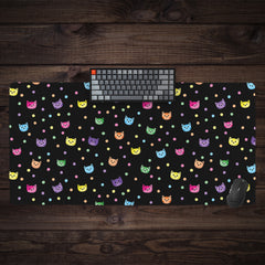 Rainbow Cat Heads Extended Mousepad