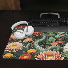 Dragons And Chrysanthemums Extended Mousepad