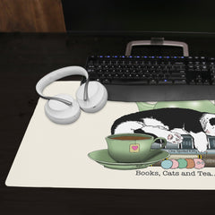 Books Cats And Tea Extended Mousepad