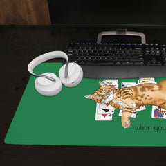 Solitaire Cat Extended Mousepad