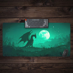 Midnight Green Dragon Extended Mousepad