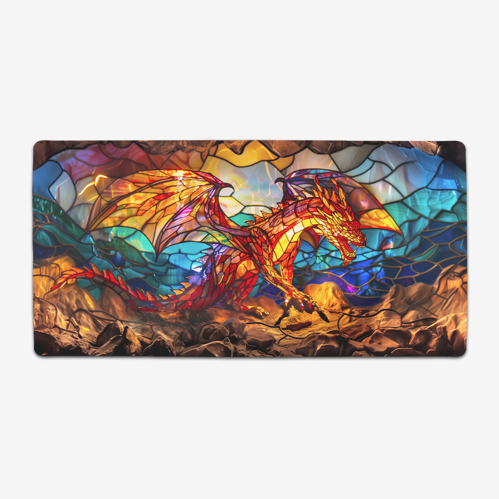 Red Dragon Stained Glass Extended Mousepad