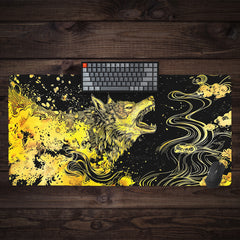 Wolf Molten Gold Extended Mousepad