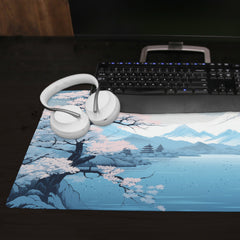 Blue Japanese Landscape Extended Mousepad