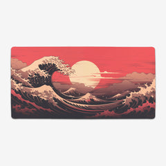Red Tidal Wave Extended Mousepad