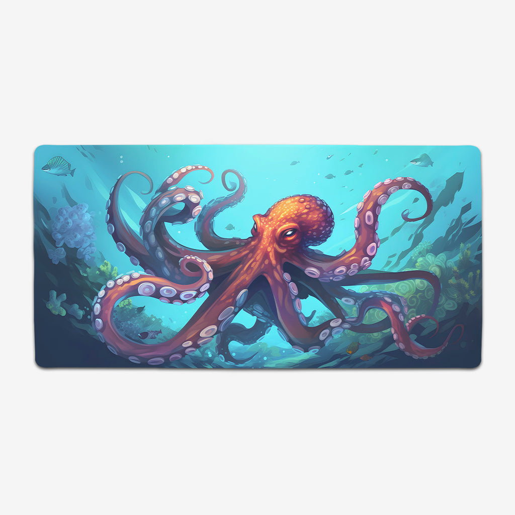 Red Undersea Octopus Extended Mousepad