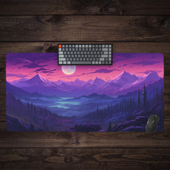 Lilac Moonlit Mountain Extended Mousepad