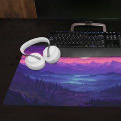 Lilac Moonlit Mountain Extended Mousepad