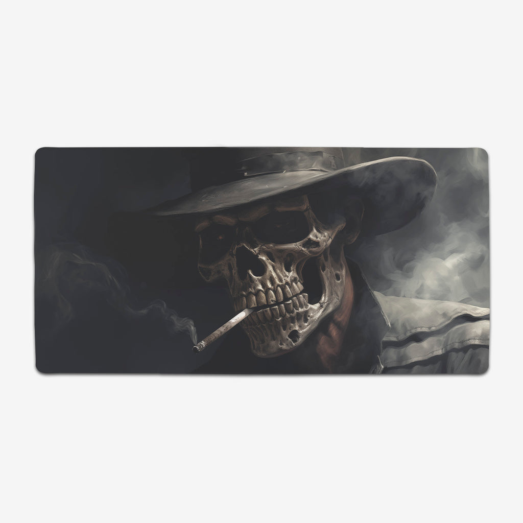 Smoking Skull In Shadow Extended Mousepad