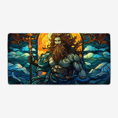 Poseidon Stained Glass Extended Mousepad