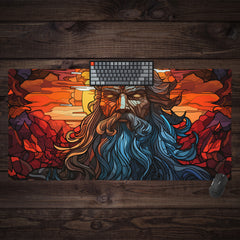 Zeus Stained Glass Extended Mousepad