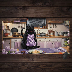 Kitty In A Lilac Apron Extended Mousepad