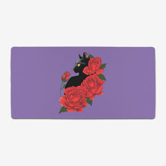 Black Cat And Roses Extended Mousepad