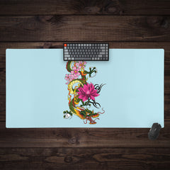 Cherry Blossom Chinese Dragon Extended Mousepad
