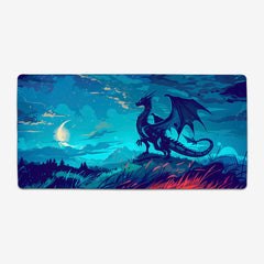 Midnight Blue Dragon Extended Mousepad