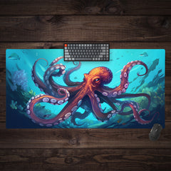 Red Undersea Octopus Extended Mousepad