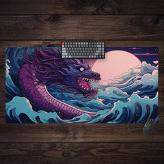 Purple Japanese Water Dragon Extended Mousepad