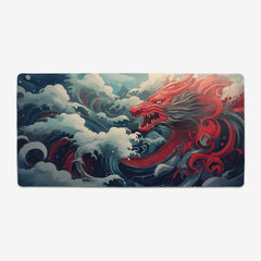 Red Japanese Water Dragon Extended Mousepad