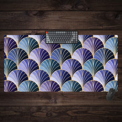 Ocean Inspired Art Deco Scales Extended Mousepad