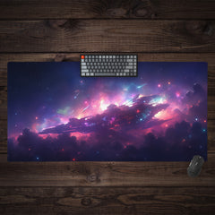 Galaxy Star Ship Extended Mousepad
