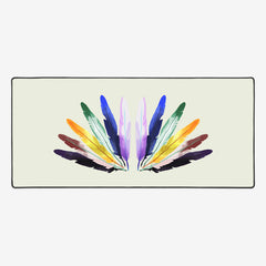 Rainbow Feathers Extended Mousepad