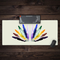 Rainbow Feathers Extended Mousepad