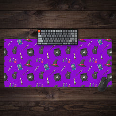 Cat Witch Pattern Extended Mousepad