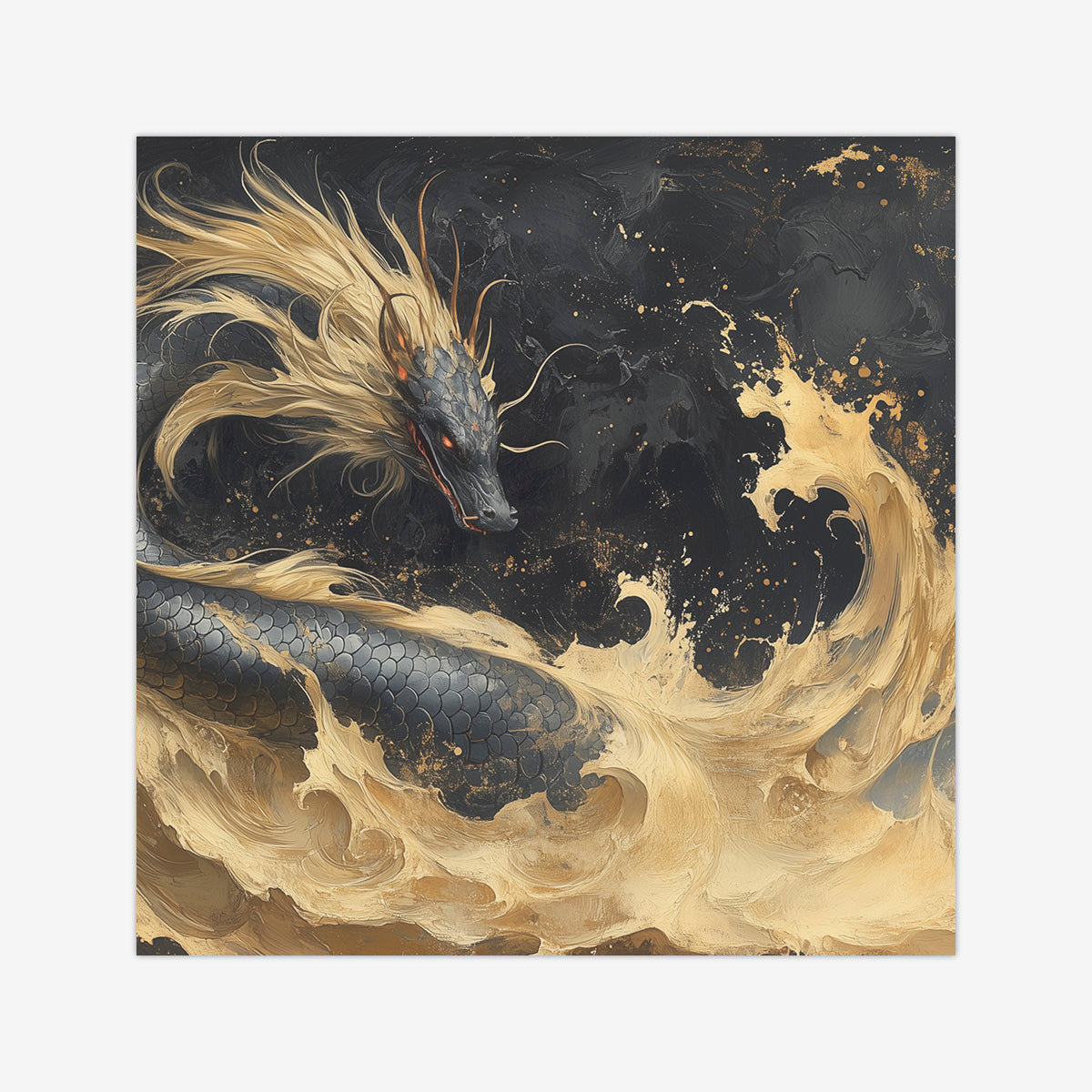 Golden Wave Dragon Wargaming Mat Inked Gaming
