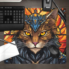 Royal Cat Stained Glass Mousepad