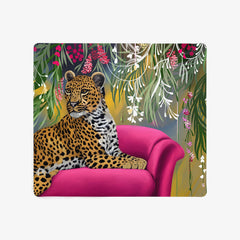Leopard on Luxury Pink Sofa Mousepad