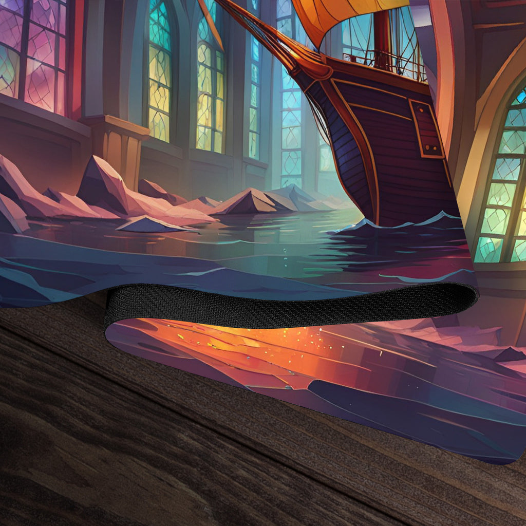 Stained Glass Ship Playmat Inked Gaming