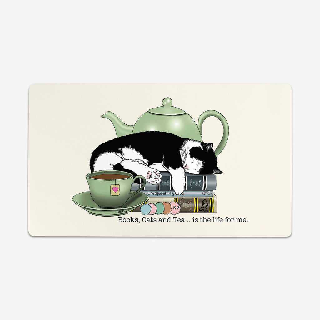Books Cats And Tea Playmat