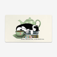 Books Cats And Tea Thin Desk Mat
