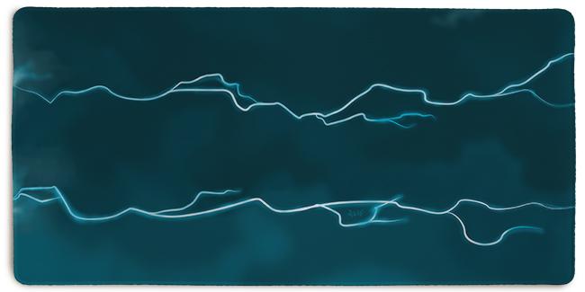 Blue Lightning XL Extended Mousepad - MK Spade - Mockup