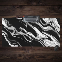 Black and White Flow Extended Mousepad