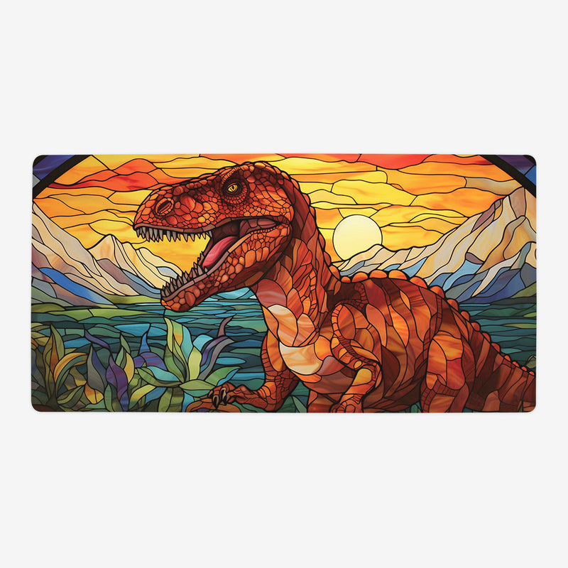 Stained Glass T-Rex Playmat – Inked Gaming