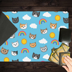 Sunshine Rainbow Cat Heads Playmat