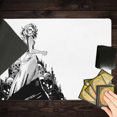 Black and White Zombie Girl Playmat