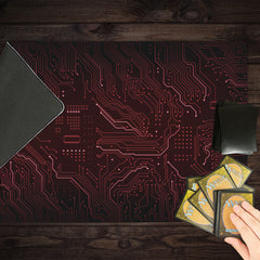 Red Circuit Board Playmat