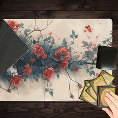 Skull and Red Roses Playmat
