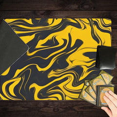Golden Liquid Swirl Playmat
