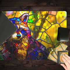 Rainbow Raccoon Stained Glass Playmat