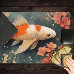 Japanese Carp And Flowers Playmat