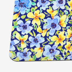 Soft Blue Yellow Florals Playmat