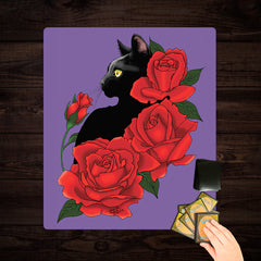 Black Cat And Roses Two Player Mat