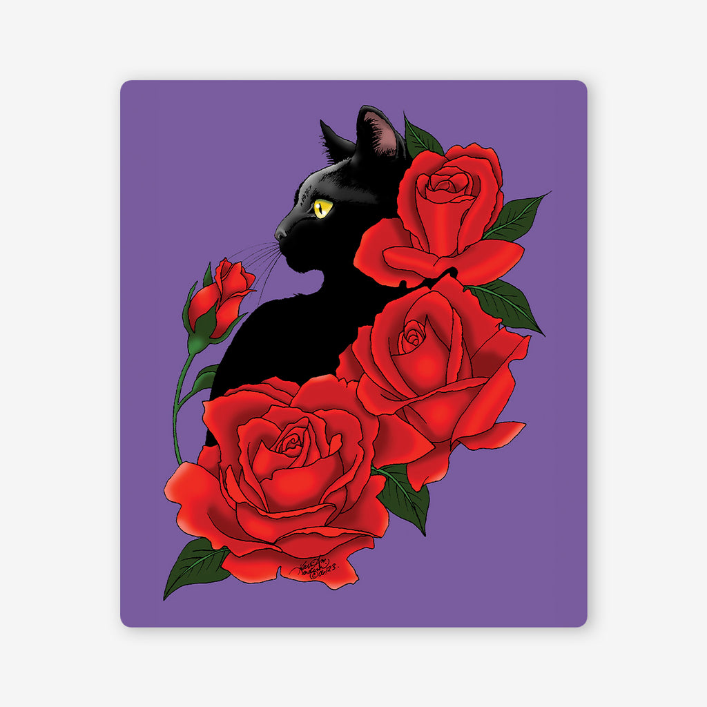 Black Cat And Roses Two Player Mat
