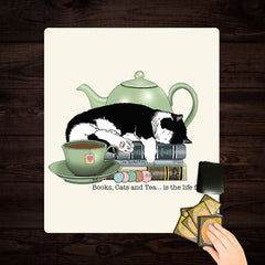 Books Cats And Tea Two Player Mat